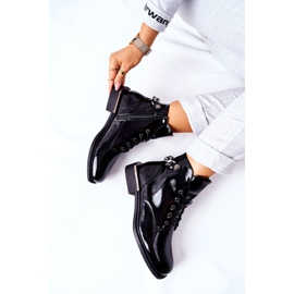 Cizme calde lăcuite Sergio Leone negru BT405 1