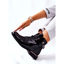 Cizme calde lăcuite Sergio Leone negru BT405 2