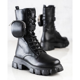 Bestelle Cizme la modă cu buzunar negru 1