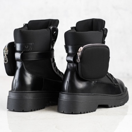 WELLSPRING Ghete confortabile cu buzunar negru 1