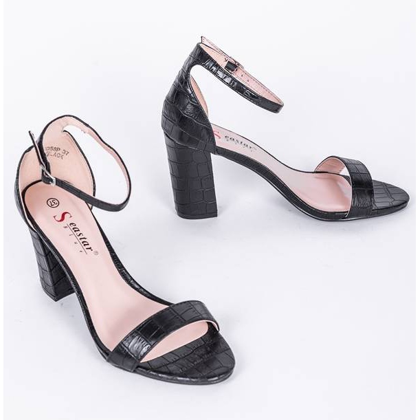 Sandale negre pe stâlpul Millo negru 1