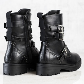 Erynn Muncitori negri cu catarame decorative negru 1