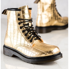 Sweet Shoes Ghete aurii cu piele ecologică de aur 1