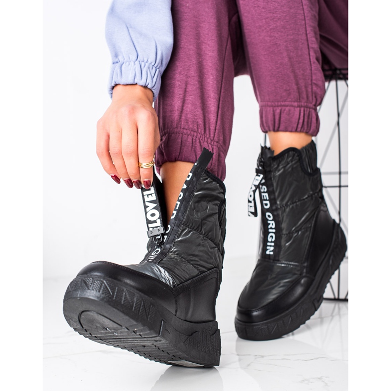 Seastar Cizme de zăpadă pe glisor negru 1 Seastar Cizme de zăpadă pe glisor negru 1