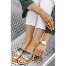 Papuci Glam Star negri și aurii negru 1