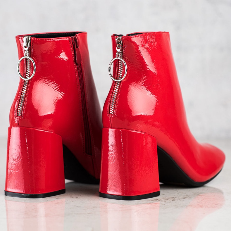 Lucky Shoes Cizme lăcuite pe stâlp roșu 1