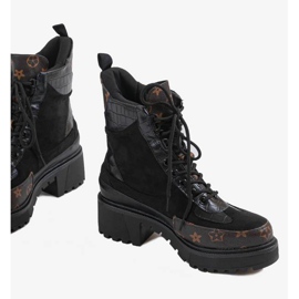 Genți negre cu inserții maro negru 1