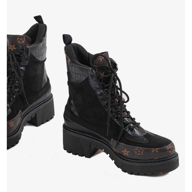 Genți negre cu inserții maro negru 1