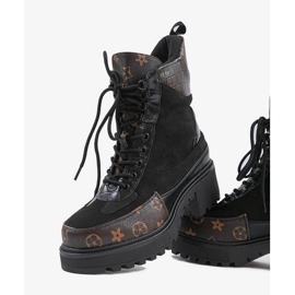 Genți negre cu inserții maro negru 2