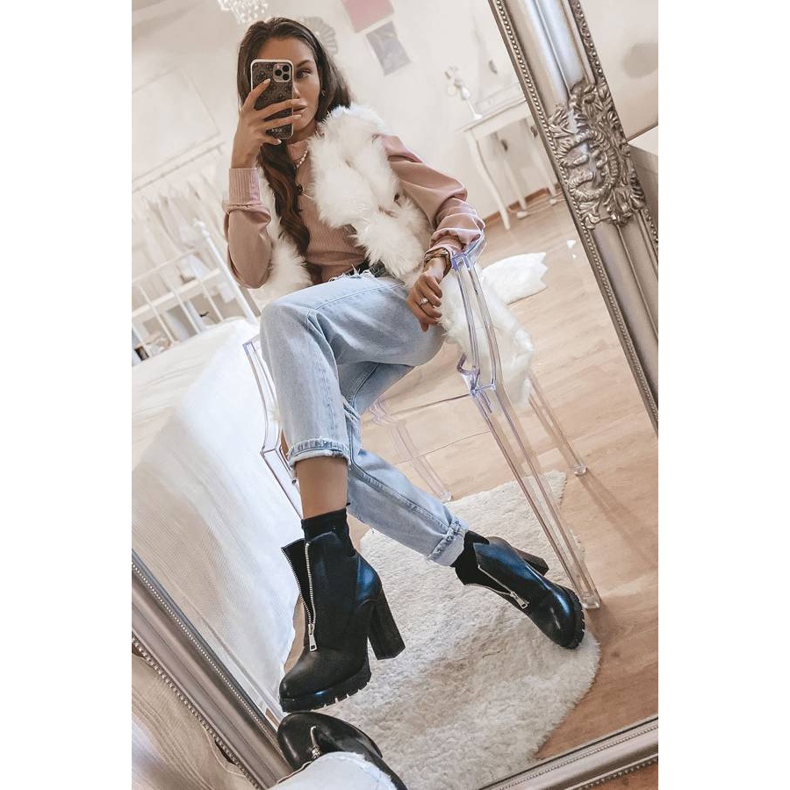 Ghete negre cu fermoar Rocko negru 1