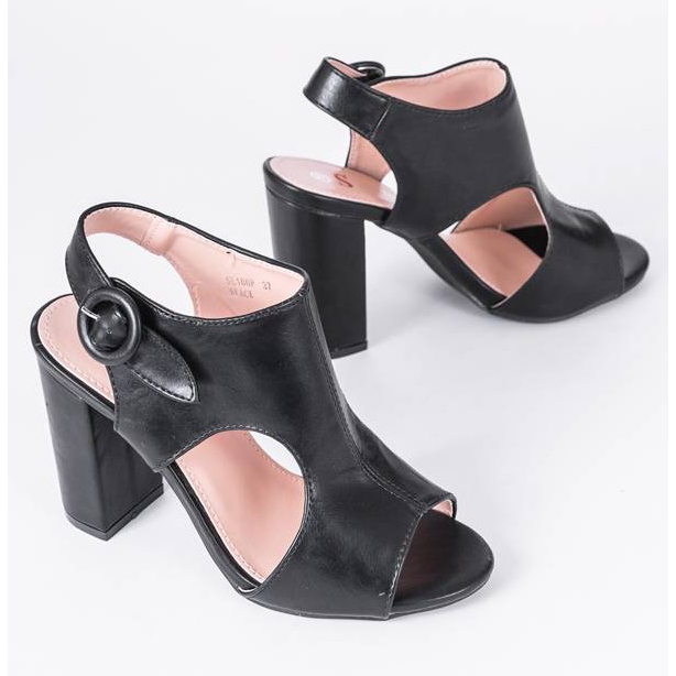 Sandale negre pe stâlpul Caitlin negru 1