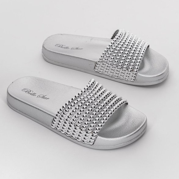 Papuci de argint cu margele de cauciuc Jennya 1