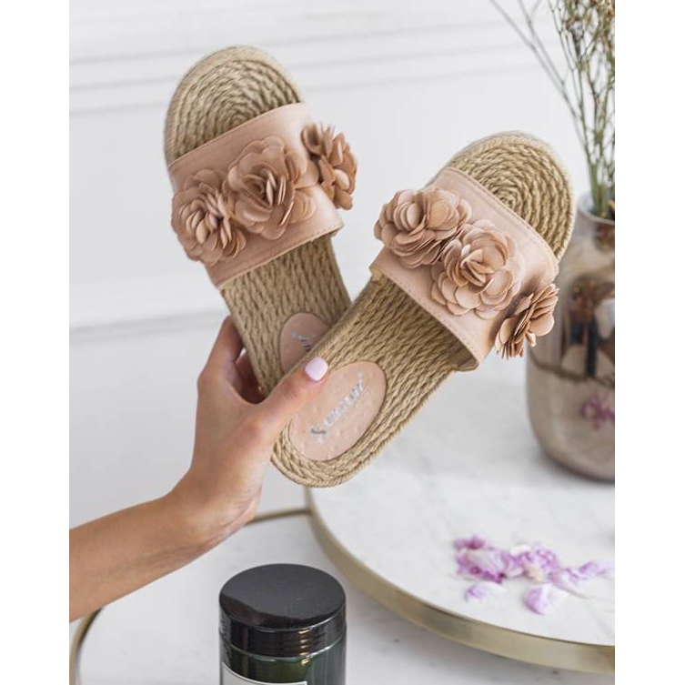 Papuci Sun Sparrow pentru femei bej roz 1