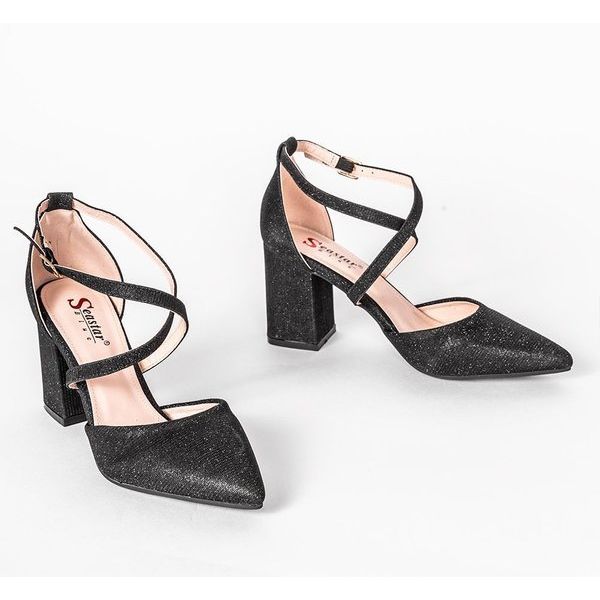 Pompe negre pe stâlpul Shine negru argint 1