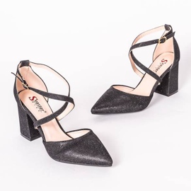 Pompe negre pe stâlpul Shine negru argint 2
