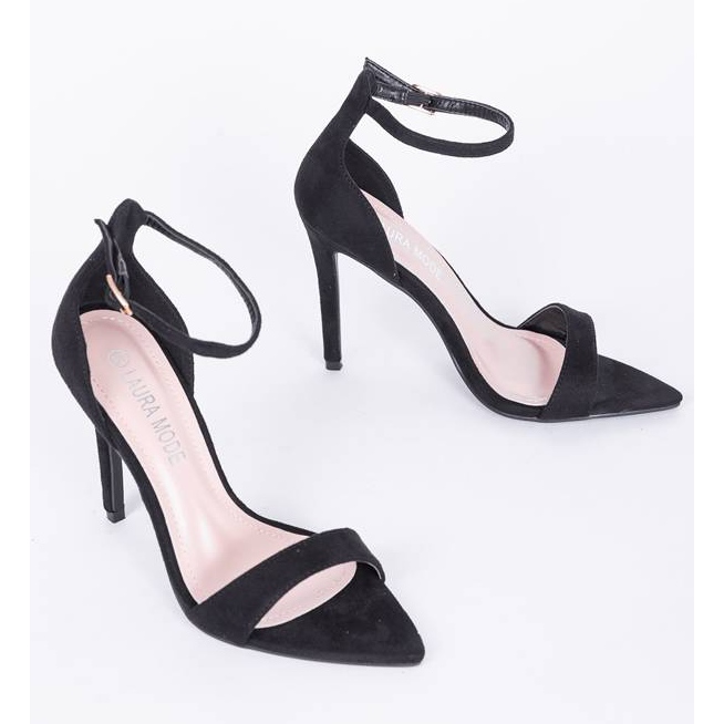 Sandale negre pe toc stiletto de la Molly negru 1