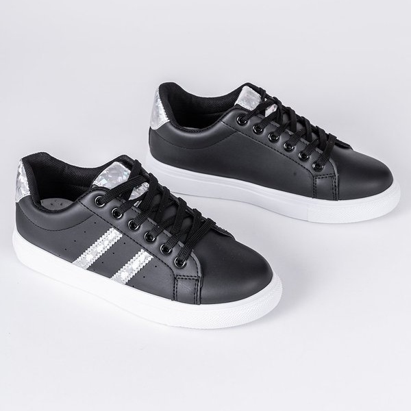 Ghete negre cu ornamente de la Abbie negru argint 1