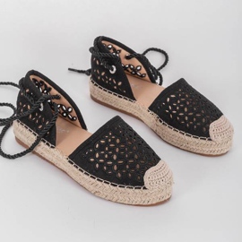 Espadrile deschise negre Peekaboo negru 1