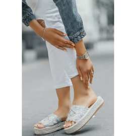 Papuci de argint pe platforma Sudden Draft 1