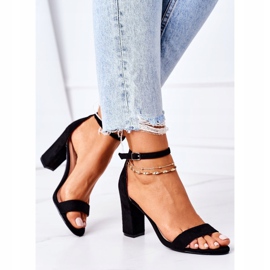 PS1 Sandale negre din piele de căprioară pe bară negru 4 PS1 Sandale negre din piele de căprioară pe bară negru 4