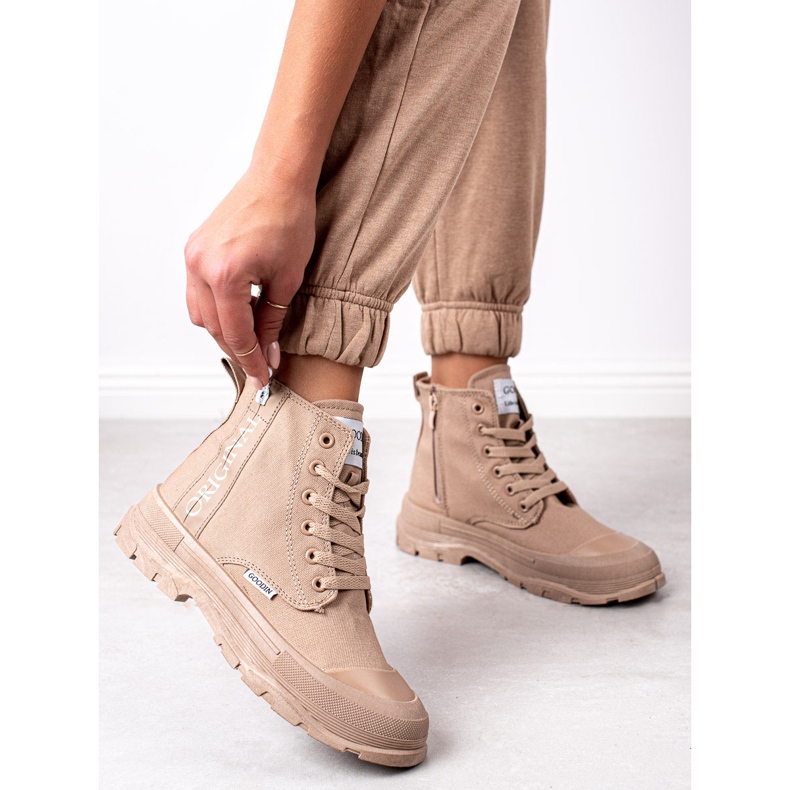 Goodin Adidași înalți originali bej 2