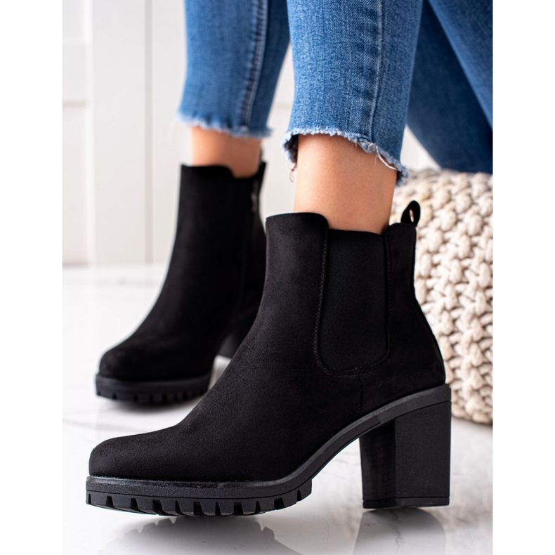 Seastar Ghete clasice cu toc înalt negru 1