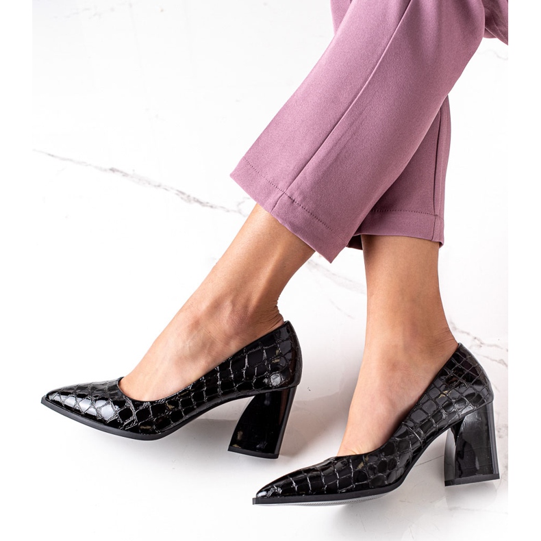 S. BARSKI Pompe cu piele ecologică S.BARSKI negru 1