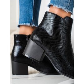 Cizme Sergio Leone cu imprimare șarpe strălucitoare negru 1