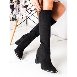 Seastar Cizme din piele de căprioară cu un deget decorativ negru 1