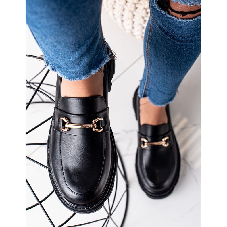 Diamantique Mocasini din piele ecologică negru 1