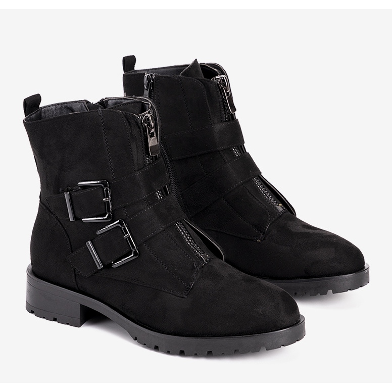 Cizme de damă din piele de căprioară Seashell pentru femei negre negru 1 Cizme de damă din piele de căprioară Seashell pentru femei negre negru 1