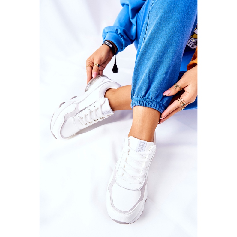 Încălțăminte sport pentru femei Memory Foam Big Star II274178 Alb argint 2