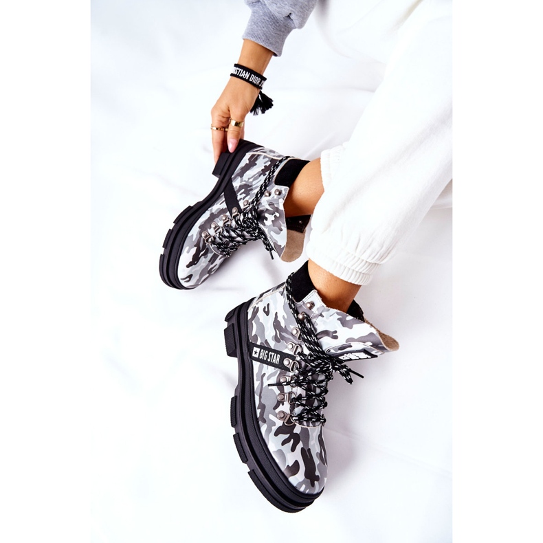 Cizme Trappers din piele Big Star II274368 Moro Black alb 1