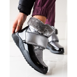 S. BARSKI Ghete de zăpadă cu blană de S.BARSKI negru argint 1 S. BARSKI Ghete de zăpadă cu blană de S.BARSKI negru argint 1