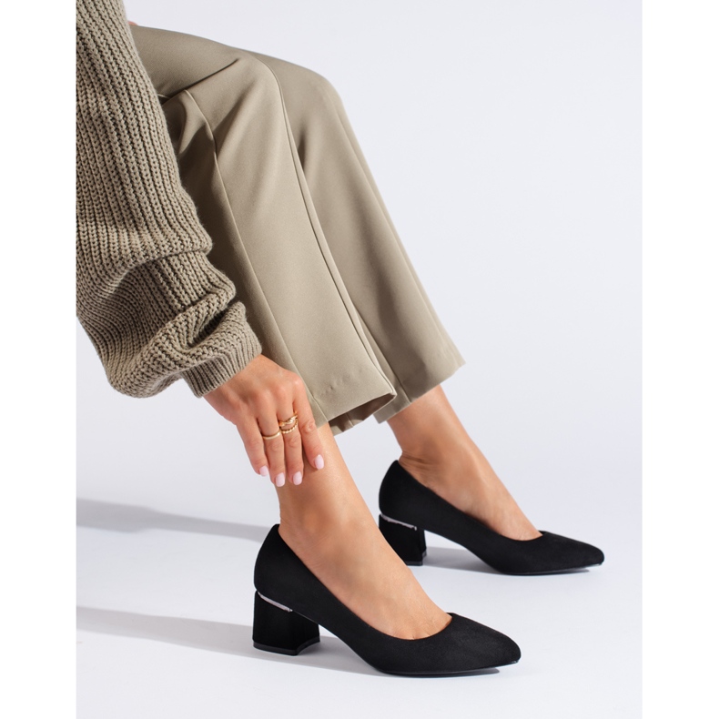 Goodin Pompe eleganti din piele intoarsa negru 1