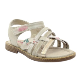 American Club Sandale americane Girls pentru Velcro 15079 bej/aur 1