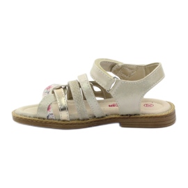 American Club Sandale americane Girls pentru Velcro 15079 bej/aur 2