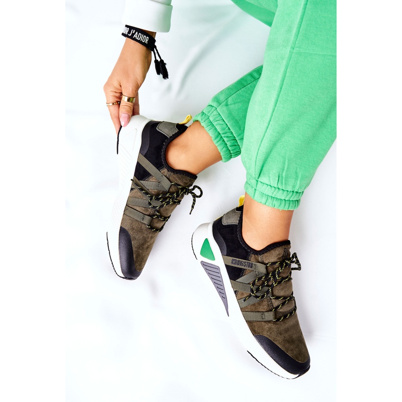 Pantofi sport Memory Foam Big Star II274308 Kaki negru 2 Pantofi sport Memory Foam Big Star II274308 Kaki negru 2