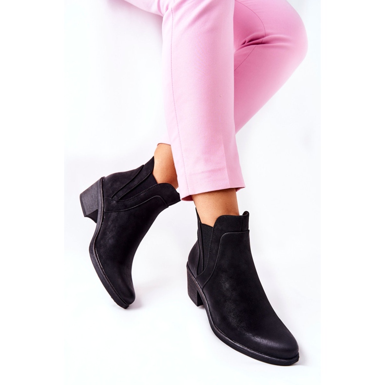 Cizme negre pe toc înalt Sergio Leone BT620 negru 2