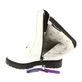 Cizme de damă albe Caprice 9-25454-27 108 Naplak alb negru 3