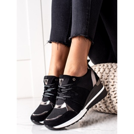 Adidași negri cu toc VINCEZA negru 1