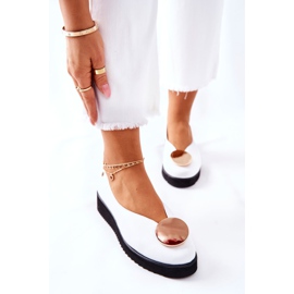 Pantofi de balerină pe platformă Maciejka White 5315B-11 alb 7