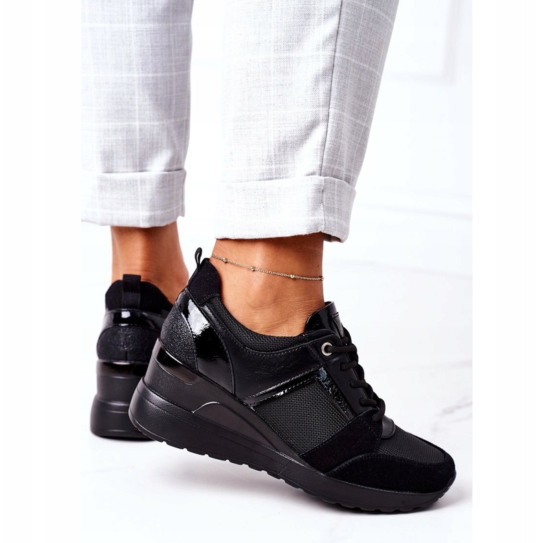 Adidași cu toc Vinceza 10606 Negru 4