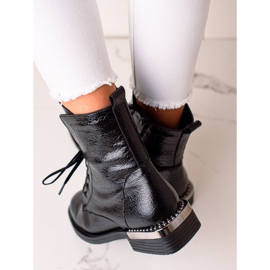 W. Potocki Ghete potocki elegante cu dantelă negru 2