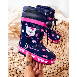 Galoșii de cauciuc pentru copii Ursul Zinstina de culoare albastru marină 1