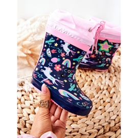 Galoșii de cauciuc pentru copii Blue Navy Unicorn Aleman albastru marin roz 1 Galoșii de cauciuc pentru copii Blue Navy Unicorn Aleman albastru marin roz 1