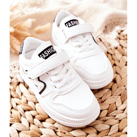 Încălțăminte sport pentru copii cu velcro alb și negru Santi 2