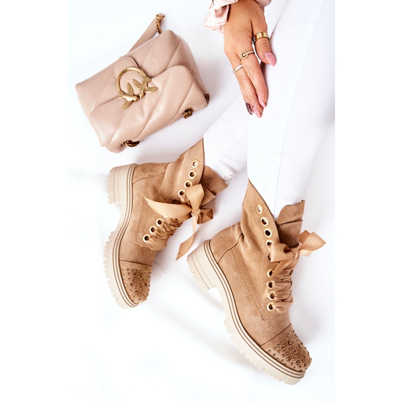 Lewski Shoes Cizme din piele de căprioară Lucrări Lewski Pantofi legați 3069 Nisip maro 1