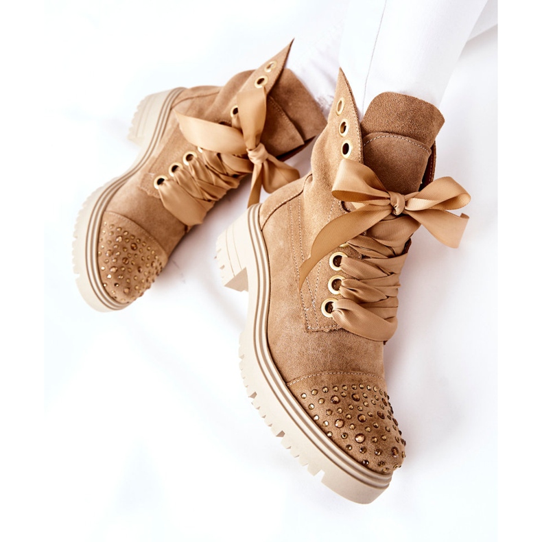 Lewski Shoes Cizme din piele de căprioară Lucrări Lewski Pantofi legați 3069 Nisip maro 2