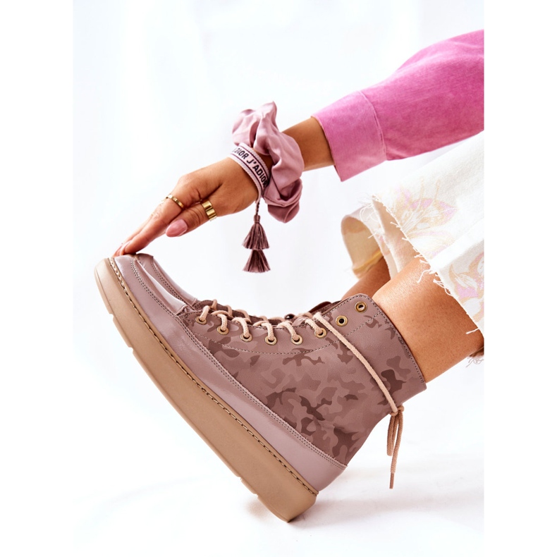 Lewski Shoes Pantofi sport din piele Lewski 3034 Beo Camo bej 2